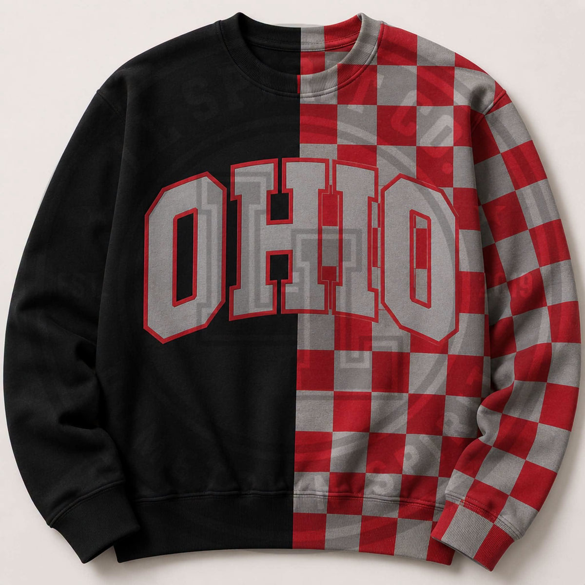 OHIO Checkered Varsity Split Crew
