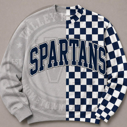 Spartans Checkered Split Crew