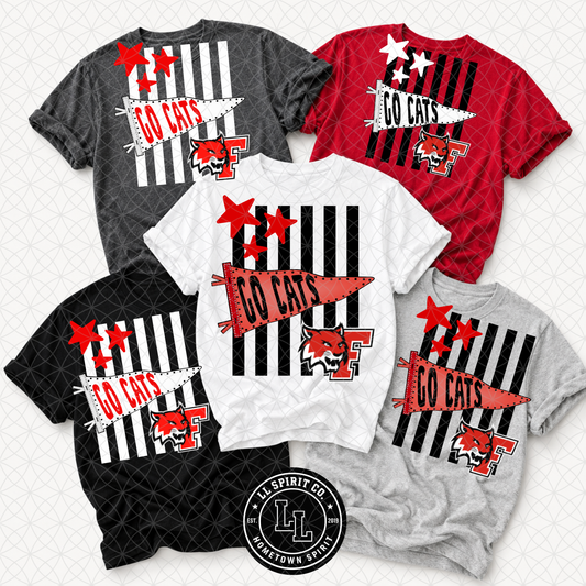 Go Cats Pennants + Stripes
