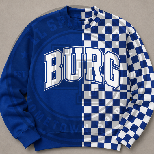 BURG Checker Split Crewneck